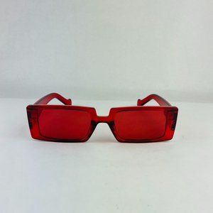 awesome rectangle translucent red sunglasses